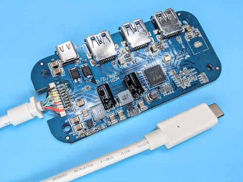 USB3.0HUB三口+typeC裸板VL813VL100PD笔记本平板电脑手机雷电hub