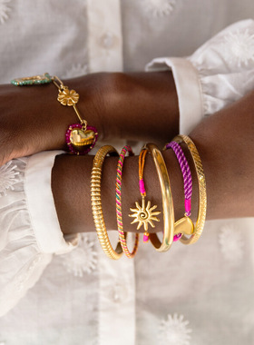 英国george melis新款清新爱心太阳彩绳多巴胺手链女精美百搭