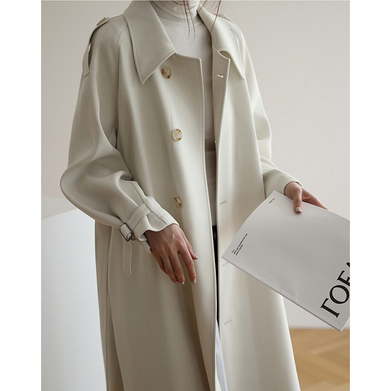 英国george melis春秋宽松流行风衣女中长款秋装过膝大气时尚