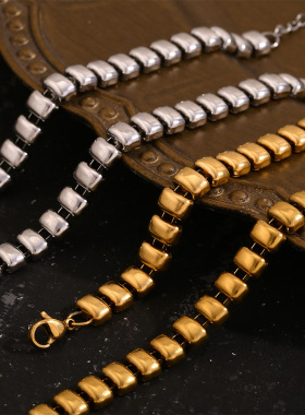 英国george melis欧美时尚简约小众设计项链镀18k金关节松紧豆豆