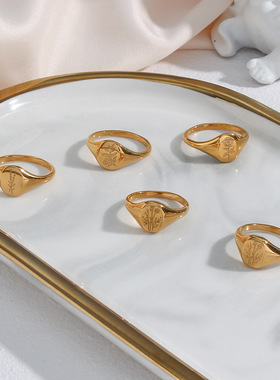 英国george melis欧美ins时尚流行向日葵花朵指环女小众薰衣草