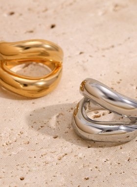 英国george melis欧美ins时尚简约小众设计感手饰镀18k金嘴唇