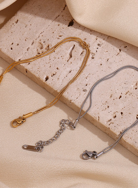 英国george melis欧美时尚简约打结细蛇链双层情侣手链镀18k