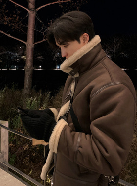 英国george melis高级感立领棉衣男士冬季宽松保暖棉服潮流羊羔