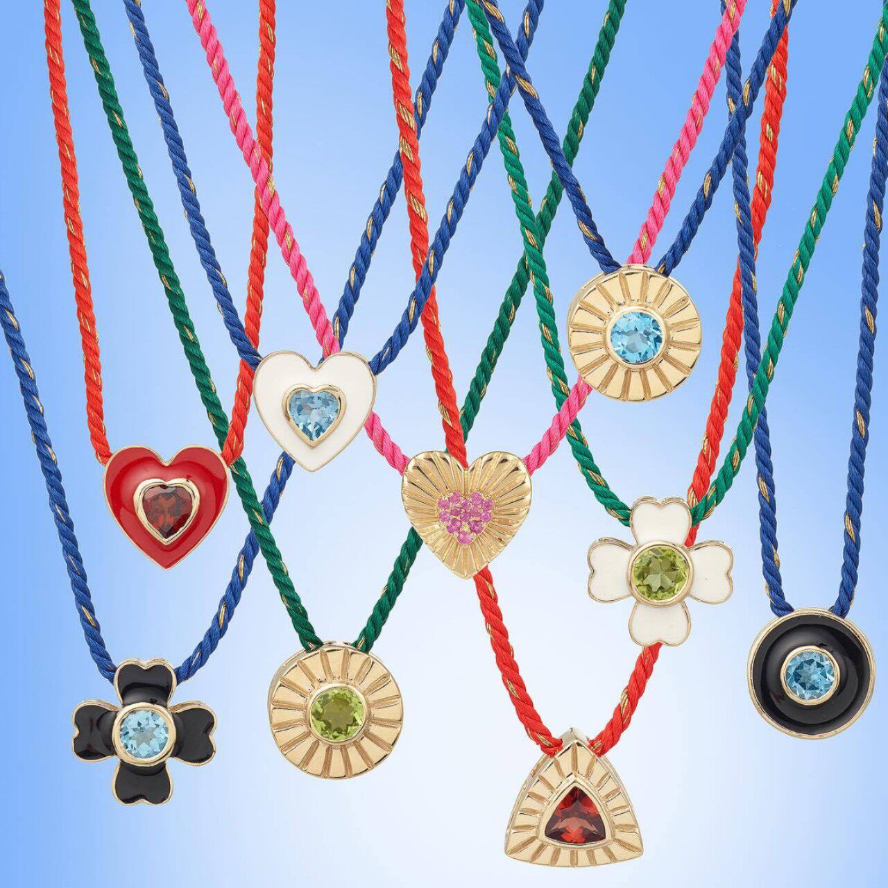 英国george melis欧美可旋转塔罗牌彩色项链圆形硬币花朵爱心