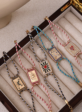 英国george melis文艺复古风塔罗牌大方牌项链爱心月亮时尚项链