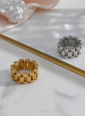 英国george melis欧美时尚简约百搭个性手饰镀18k金小众精致表带