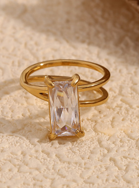 英国george melis欧美时尚气质小众设计款手饰镀18k金双层不对称