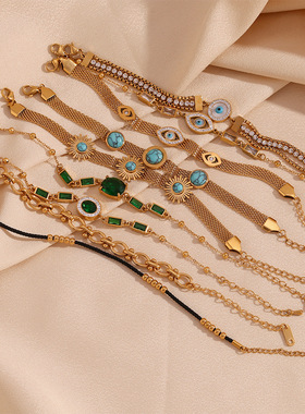 英国george melis欧美时尚流行小众复古手饰镀18k金微镶石恶魔