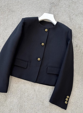 英国george melis牛货值得入！推荐复古金属扣小廓型箱式短外套
