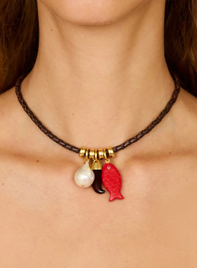 英国george melis欧美铜材质多吊坠夏季海洋小鱼海星鱼骨绳子