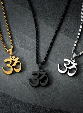 英国George Melis钛钢三叉戟男士项链女嘻哈古巴说唱街头吊坠