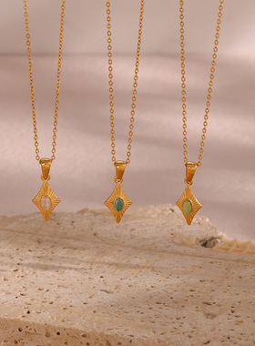 英国george melis欧美ins时尚简约轻奢百搭毛衣链四角心形人造