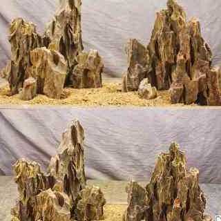 鱼缸假山造景真石头大块鱼缸里放的家里装饰品小摆件石头天然套餐