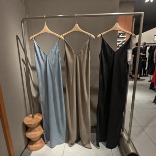 [商场同款]JN2026夏季新品100%莱赛尔A字裙吊带裙连衣裙长裙女