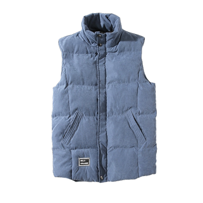 秋冬季马甲男士加厚大码宽松坎肩立领背心胖子羽绒棉马夹外套