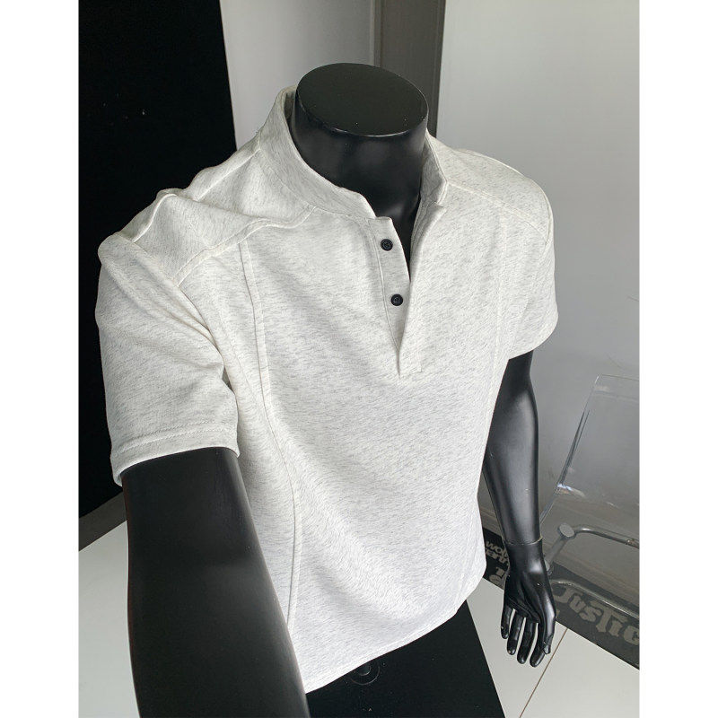 正肩拼接夏季POLO衫男装短袖T恤健身百搭学生潮大码休闲夏装上衣