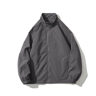 纯色春季原创简约立领夹克