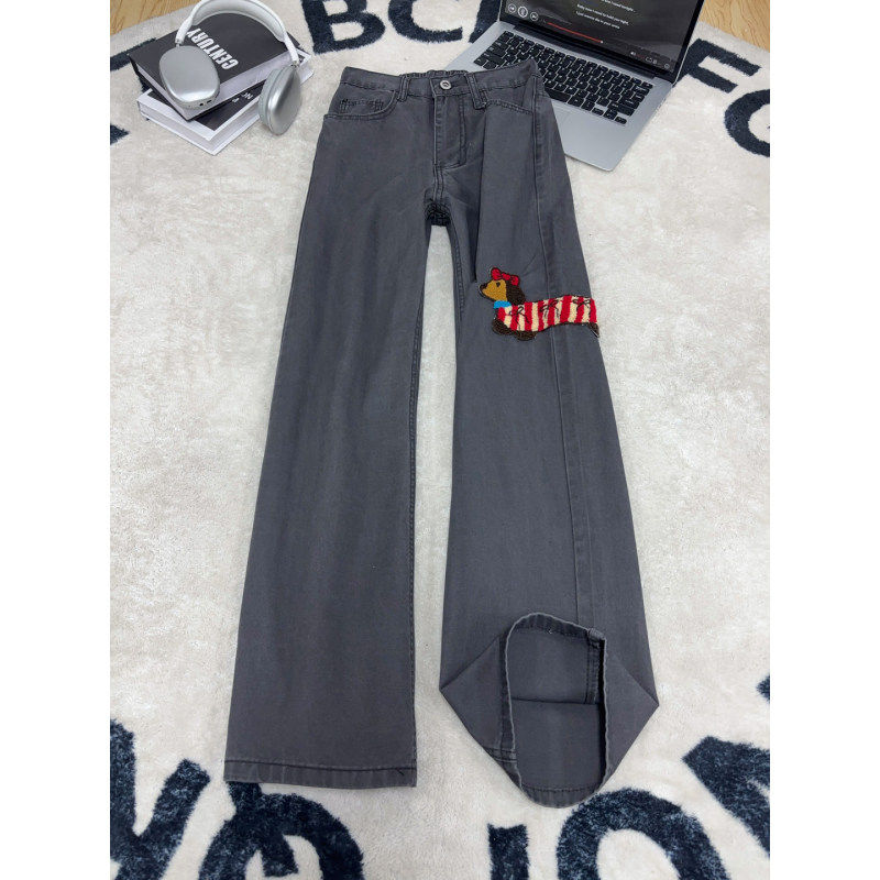 港风高级感粉色牛仔裤男女2026夏季新款高腰显瘦ins直筒阔腿长裤