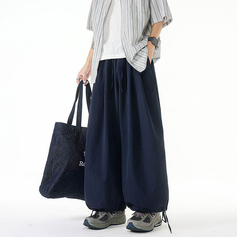 【版型正】百搭阔腿灯笼裤男女同款简约帅气潮流纯色裤大码休闲裤