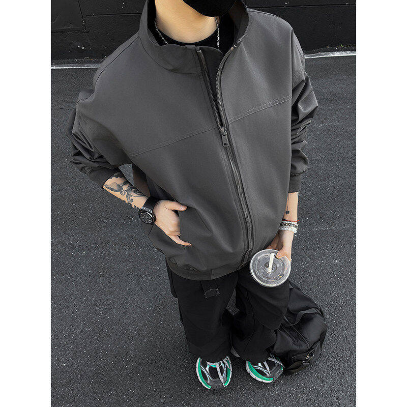 美式教练夹克男款春秋cleanfit潮流硬汉风痞帅宽松立领强防水外套