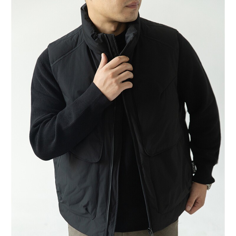 解构工装羽绒马甲男女秋冬季新款保暖立领坎肩外套外穿背心潮夹克