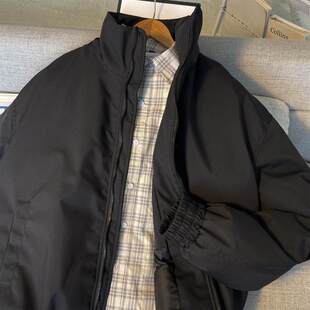 短款飞行员bomber棉服冬黑色美式男生厚款高级感外套立领工装棉袄