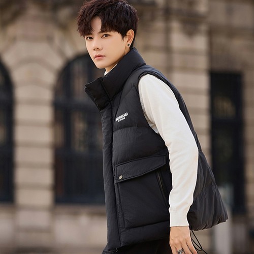 羽绒短款马甲男运动简约立领羽绒