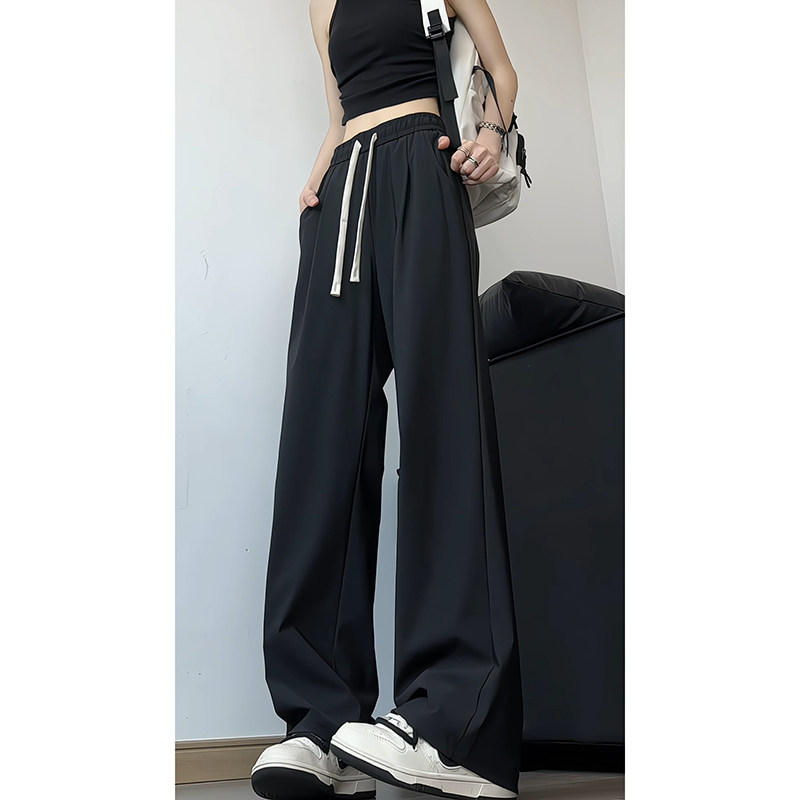 垂感拖地运动牛仔薄款夏季新款冰丝清凉男女大码休闲西裤百搭裤