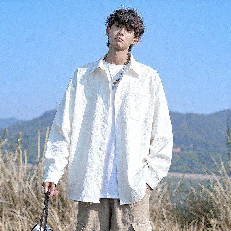 紫色衬衫男春季早春轻通勤穿搭长袖休闲衬衣设计感小众巨好看上衣