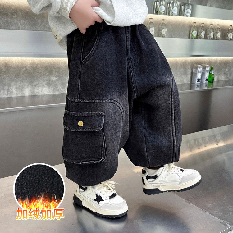 儿童装男童加绒裤子冬装秋冬款牛仔中小童加厚男孩冬季潮,童装/婴儿装/亲子装,儿童牛仔裤,淘宝优惠券,粉丝福利购,淘宝优惠卷