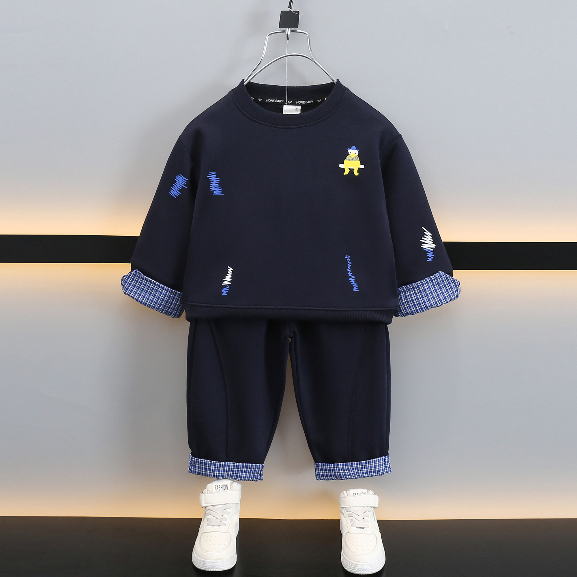 儿童套装2025秋季新款韩版男童卫衣两件套中小童春秋款运动服潮