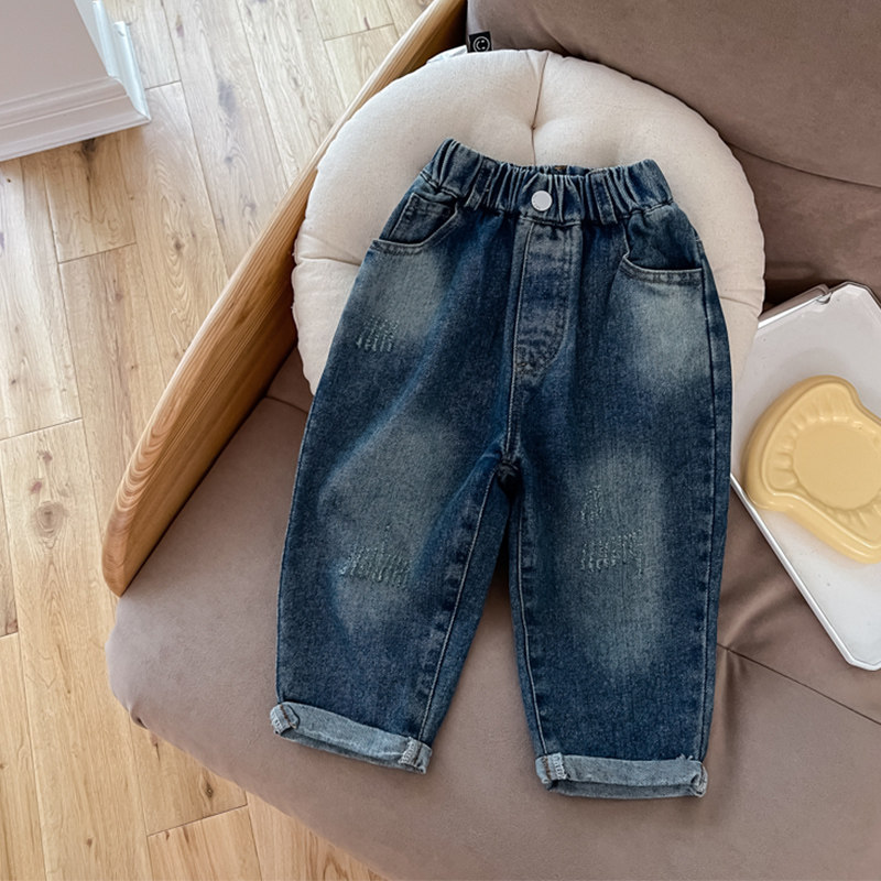 儿童贴标渐变牛仔裤秋季2026新款儿童休闲裤中小童长裤宝宝裤子潮,童装/婴儿装/亲子装,儿童牛仔裤,淘宝优惠券,粉丝福利购,淘宝优惠卷