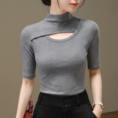 高端性感中袖拉丁上衣女新款走秀