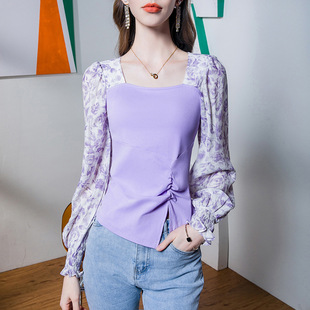 方领拉丁舞服高级感上衣女长袖2025新款时尚交谊舞衣国标摩登舞服