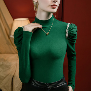 秋冬舞蹈练功服高端拉丁舞上衣女新款长袖形体训练交谊国标摩登舞