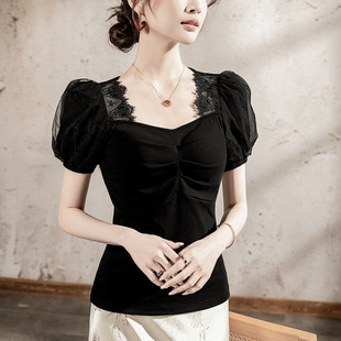 高端国标舞上衣新款短袖舞蹈棉T恤交谊摩登拉丁舞练功服女跳舞夏