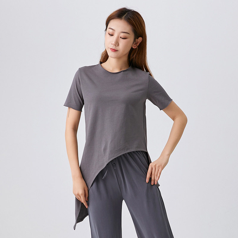 夏季纯棉舞蹈服上衣女短袖现代舞服装中国舞练功服艺考教师训练服