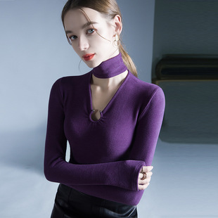 性感德绒加厚国标摩登舞女上衣冬季新款挂脖高级拉丁舞练功服成人