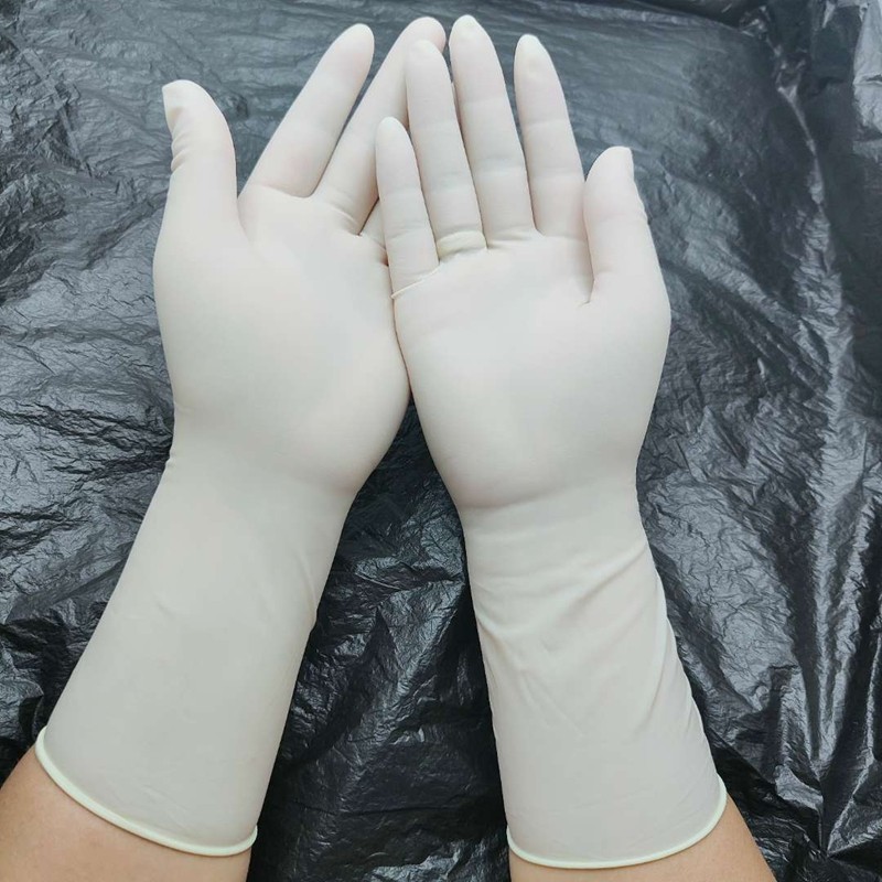 A 级一次性黄牛筋丁腈加厚无粉乳胶橡胶防护耐磨分左右手水产手套