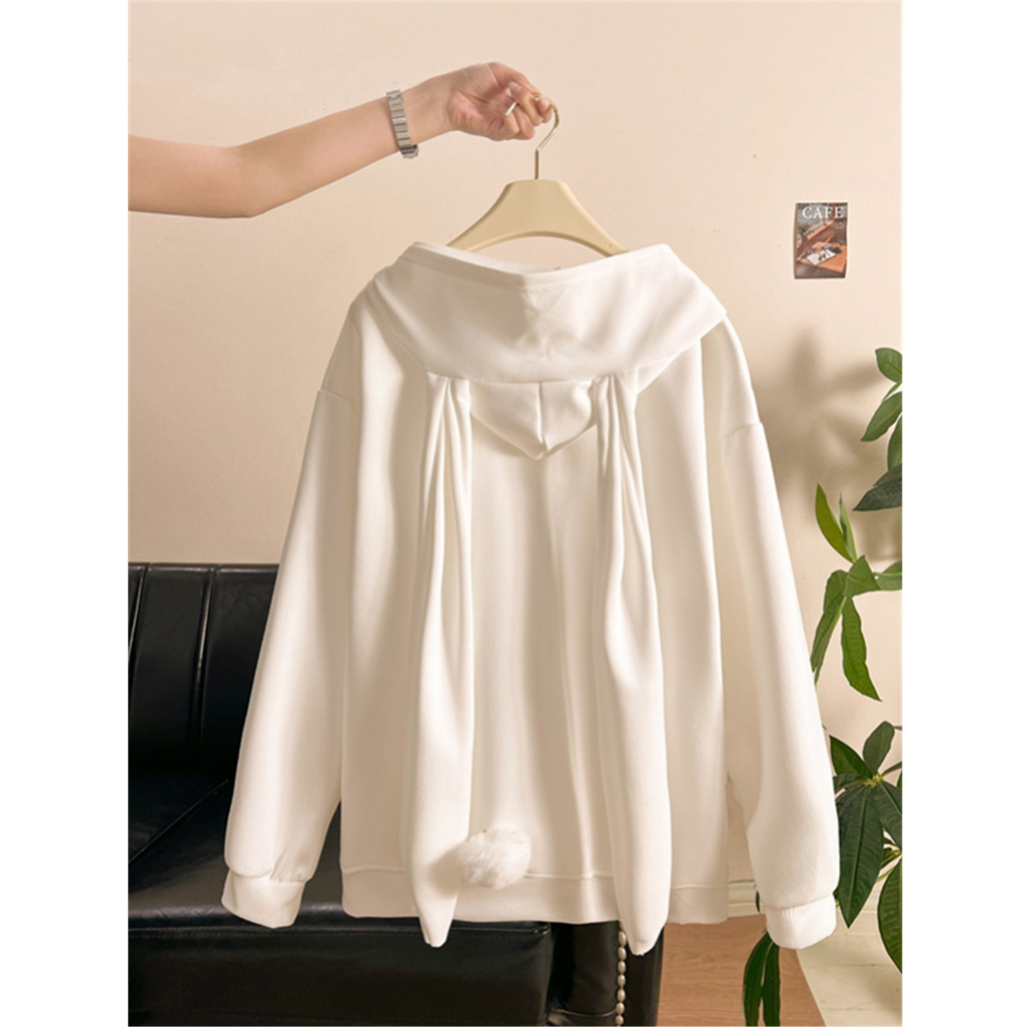 连帽卫衣女宽松oversize开衫外套