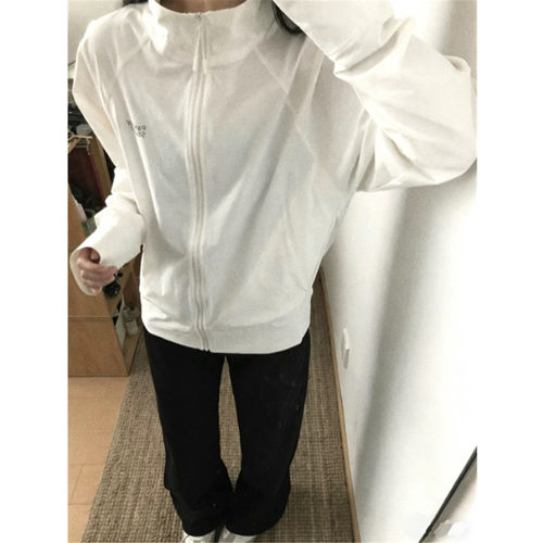 白色立领防晒衣女宽松外套防晒服