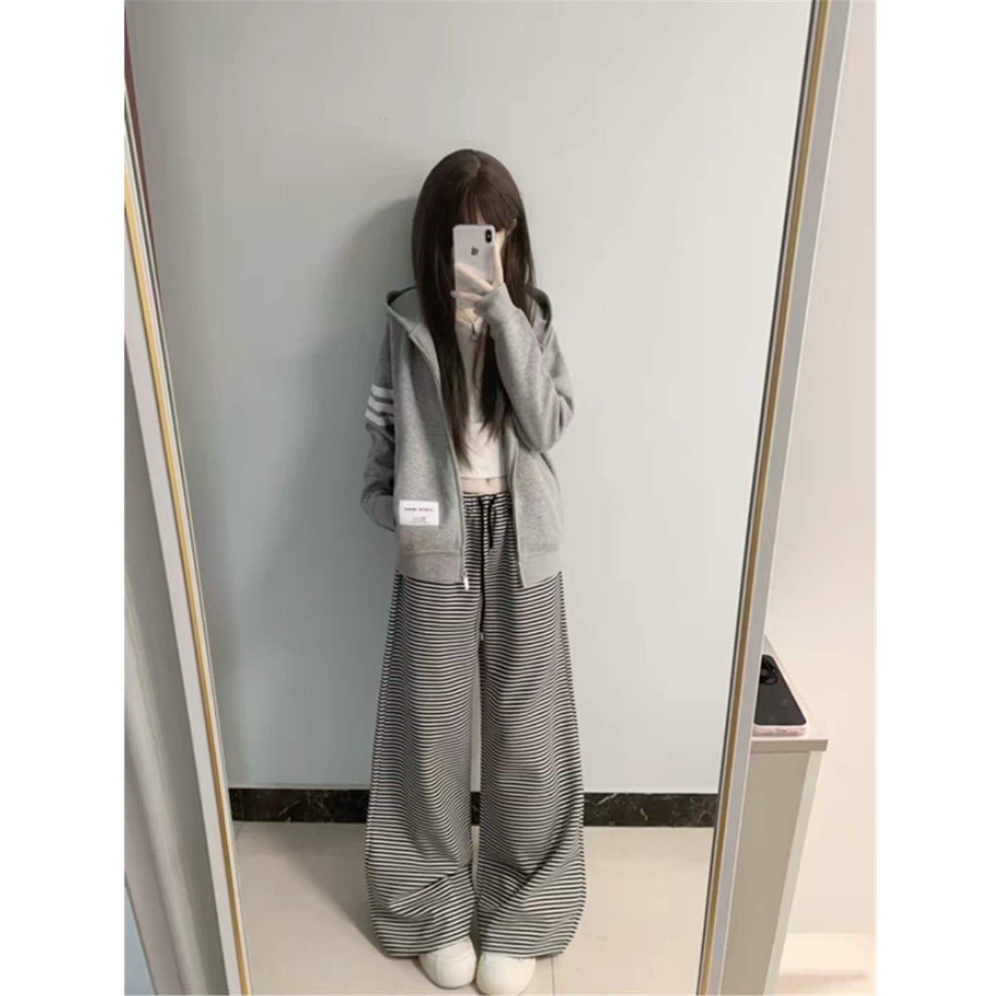 连帽卫衣女宽松oversize开衫外套图片