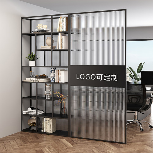 办公室长虹进门屏风置物架玻璃