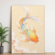 新中式 饰画玄关挂画 年年有余纯手绘油画锦鲤客厅画宋代美学装