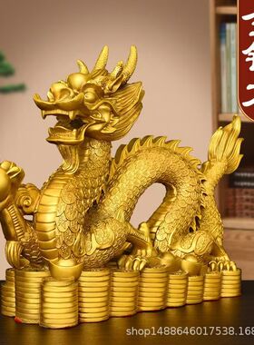 纯铜龙摆件生肖龙神龙汉龙百财龙金钱龙家居办公室装饰祥龙五爪龙