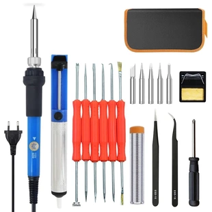 焊接工具包DIY维修家用焊接电器烙铁19PC 跨境60W调温电烙铁笔
