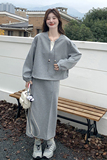 现货2502KP145K208慵懒风系卫衣套装裙2025春季新款半身裙两件套，女装套装/套裙，丽人依阁