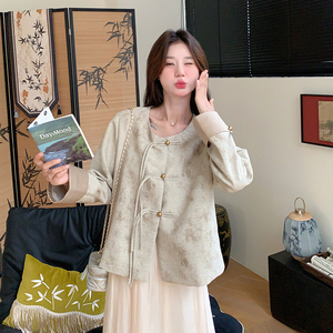 现货8802kp135k198提花新中式外套气质温柔独特超好看短款上衣图片