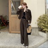 2544kp175k268高级感时尚套装女秋季2025新款设计感阔腿裤两件套，女装套装/套裙，丽人依阁